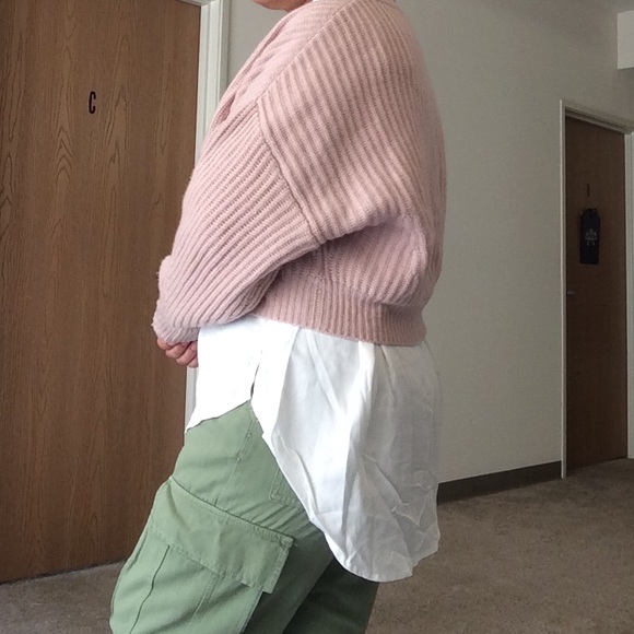 100% Tencel Lyocell Oversized High-Low Drop Shoulder Button Through Shirt Pocket - Picture 13 of 15